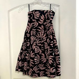 French Connection strapless patterned dress